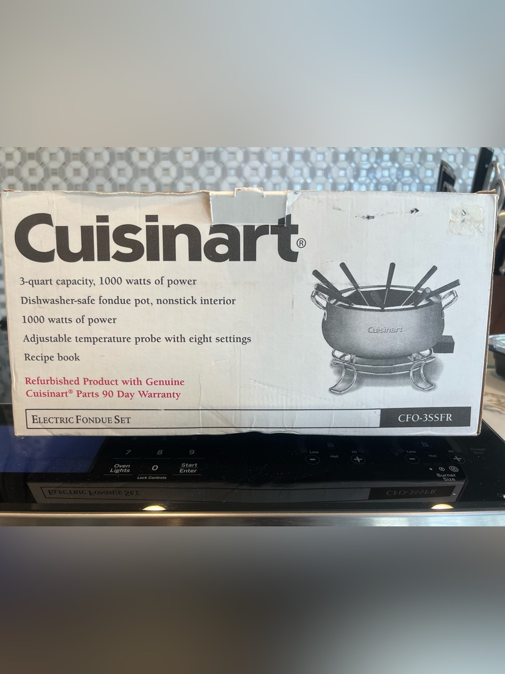 Cuisinart Electric Fondue Set,3-Quart, Nonstick Interior, Stainless Steel, NEW